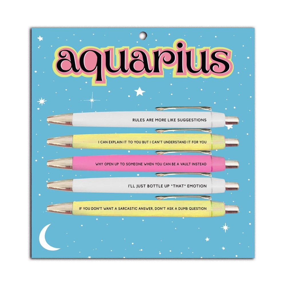 Sarcastic Zodiac Pen Sets: Aquarius